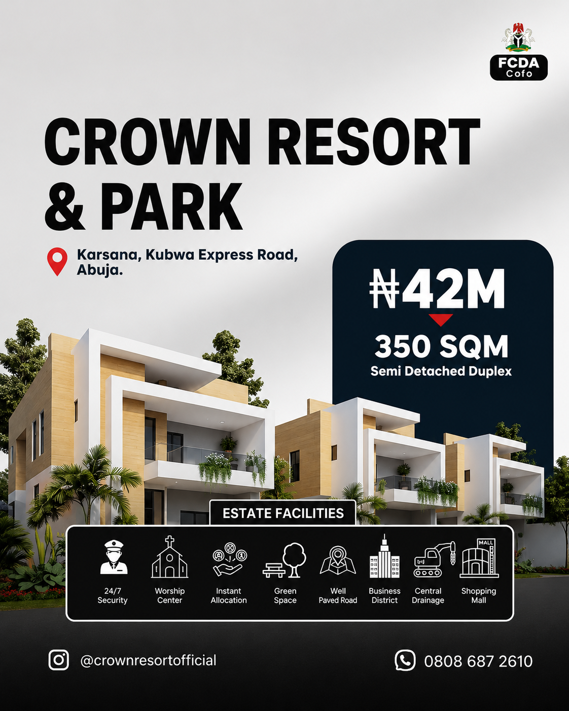 ChatGPT Image Aug 4, 2026, 07_07_27 PM CROWN RESORT & PARK, KARSANA — INVEST IN THE FUTURE OF ABUJA